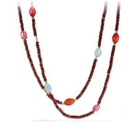 david yurman	dy signature bead necklace with hematine and black spinels in 18k gold