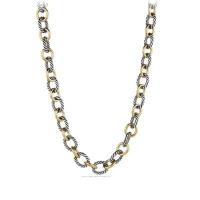 david yurman	large oval link necklace with 18k gold