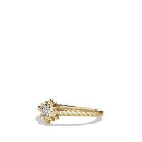 david yurman	small starburst ring with diamond in 18k gold