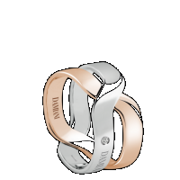 Damiani White and pink gold ring