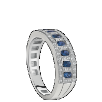 damiani white gold, diamond and sapphire ring
