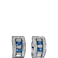 damiani white gold, diamond and sapphire earrings