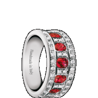 damiani white gold, diamond and ruby ring