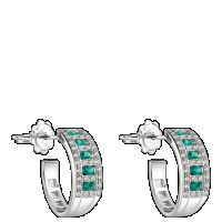 damiani white gold, diamonds and emeralds earrings