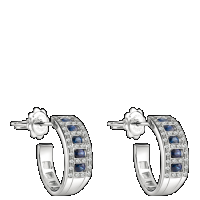 damiani white gold, diamonds and sapphires earrings
