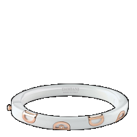 damiani white ceramic and pink gold with diamond bracelet