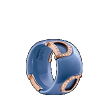 damiani powder blue ceramic and pink gold diamonds ring