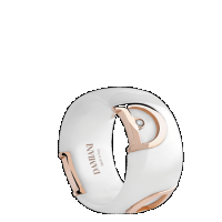 damiani white ceramic, pink gold and diamond ring