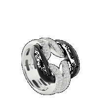 damiani white gold ring with diamonds and onyx