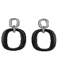 damiani white gold earrings with diamonds and onyx