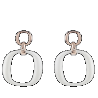 damiani pink gold earrings with white agate