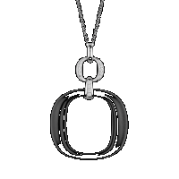 damiani white gold necklace with diamonds and onyx