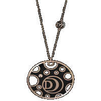 damiani pink gold double-face necklace, with diamond and black and white ceramic