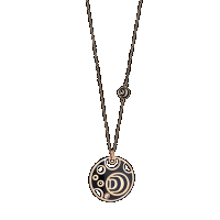 damiani pink gold double-face necklace, with diamond and black and white ceramic