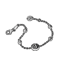 damiani silver, diamond and onyx bracelet