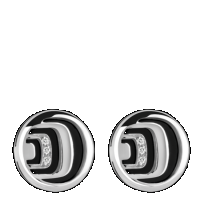 damiani silver, diamond and onyx earrings