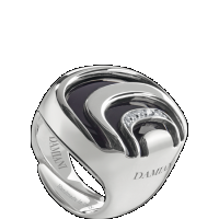 damiani silver, diamond and onyx ring