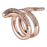 damiani pink gold ring with brown diamonds