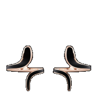 damiani pink gold and black ceramic earrings