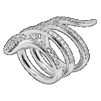 damiani white gold ring with diamonds