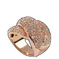 damiani pink gold ring with brown diamonds