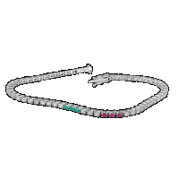 damiani white gold, diamond, emerald and ruby bracelet