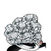 damiani white gold and rose cut diamond ring
