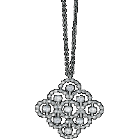 damiani white gold and rose cut diamond necklace