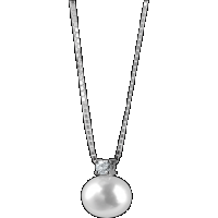 damiani white gold, diamond and pearl necklace