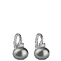 damiani white gold, tahiti pearl and diamond earrings