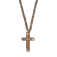 damiani pink gold and diamond cross necklace
