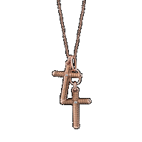 damiani pink gold and diamond cross necklace