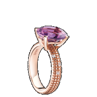 damiani pink gold, diamonds and amethyst ring