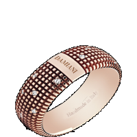 damiani pink gold and diamond ring