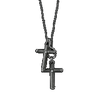 damiani black gold and diamond cross necklace