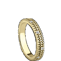 damiani yellow gold and diamond ring