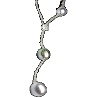 damiani white gold, diamond and pearl necklace