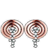 damiani white, pink gold and diamond earrings