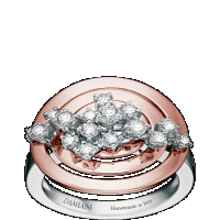 Damiani white, pink gold and diamond ring