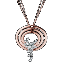 Damiani white, pink gold and diamond necklace