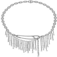 chaine d'ancre punk fringe necklace, large model