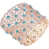 piaget cuff in rose gold diamonds and turquoises