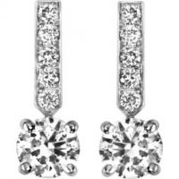 piaget white gold diamond earrings solitaire approx. 0.30 ct