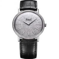 piaget ultra-thin watch mechanical white gold diamonds 38 mm