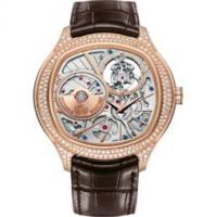piaget tourbillon watch ultra-thin automatic rose gold diamonds 46.5 mm