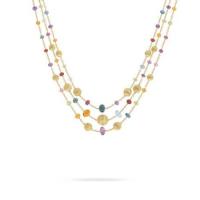marco bicego africa gemstone triple strand statement necklace