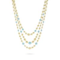 marco bicego africa turquoise three strand necklace