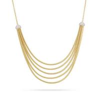 Marco Bicego Cairo Gold & Pave Five Strand Collar Necklace