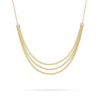 marco bicego cairo gold & pave three strand collar necklace