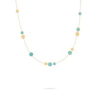 Marco Bicego Jaipur Mixed Bead Gold & Turquoise Necklace